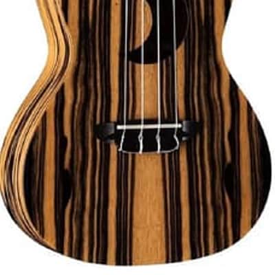 Luna Uke EX BWE Crescent Black/White Ebony Concert w/ Gigbag image 7