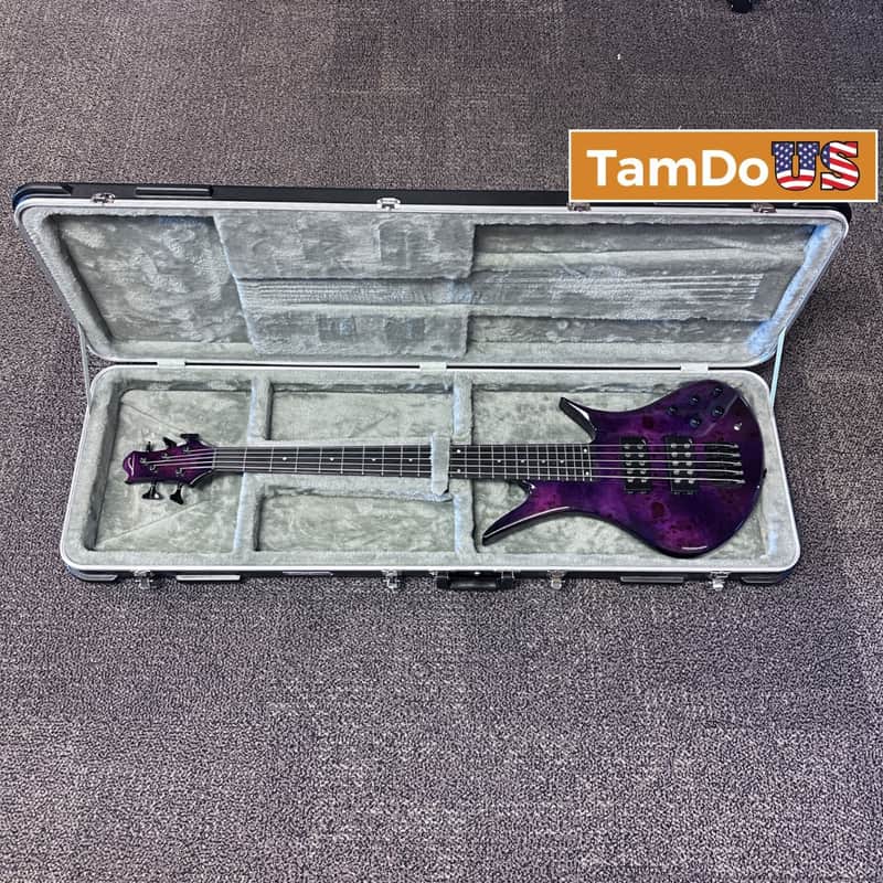 Legator Helio 5 String Bass Super Shred Series Electric Guitar Magenta Burl image 1