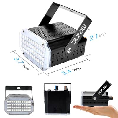 Halloween Strobe Light With Remote, Sound Activated Mini Led Strobe Lights, Super Bright 48 Rgb Led, Remote Control Flash Stage Lighting, Best For Dj Home Party Show Club Disco Dance (2-Pack) image 4