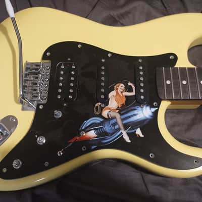 Custom Strat styled locking tuners thick straight neck tremolo image 1