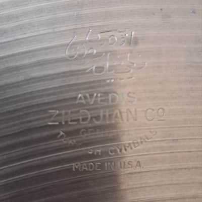 Zildjian 20" Vintage Ride Avedis A 1960s image 3