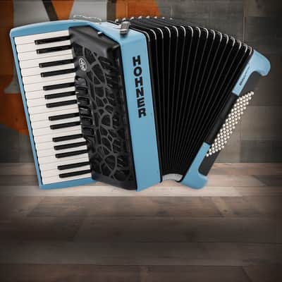 Hohner Bravo MyColor Chromatic 72 Bass Piano Accordion - Sky Rich Blue (BR72-RB) image 1