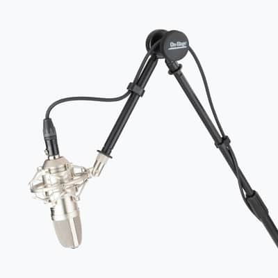 On-Stage SB96 Tripod Studio Mic Boom with 7" Mini Boom Extension and Casters image 2