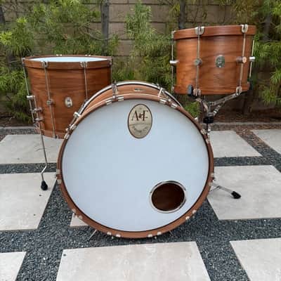 A&F Drum Co. Walnut Drum Set 13/18/24 with gig bags image 2