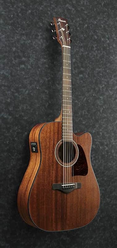 Ibanez AW54CEOPN Artwood Okoume Open Pore Dreadnought Cutaway Acoustic Electric image 1