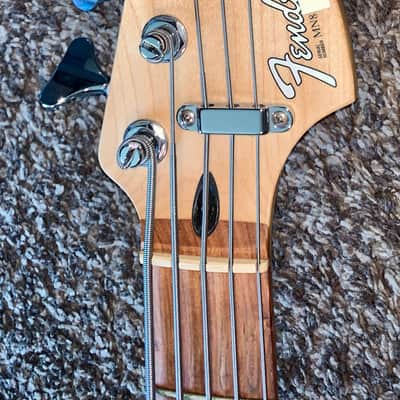 1998 Fender Standard Jazz Bass V 5 string electric bass guitar with fender ata Hardshell case image 2