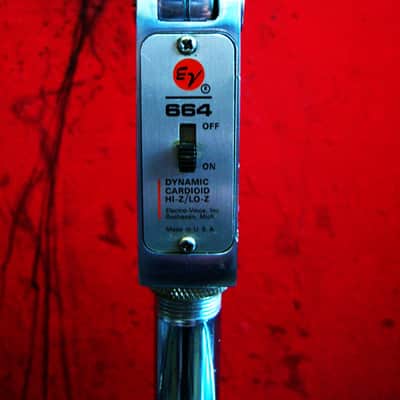 Vintage 1960's Electro-Voice 664 Cardioid Dynamic Microphone w Berger Industries cast iron stand PROP DISPLAY image 5