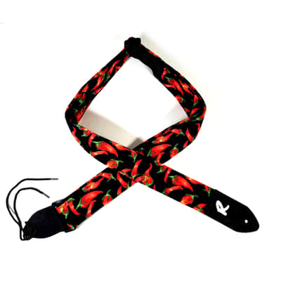 Chili Pepper Guitar Strap- Hot Pepper Guitar Strap - Red Pepper Guitar Strap-Pepperoni Guitar Strap- Double Padded- Comfortable- image 2
