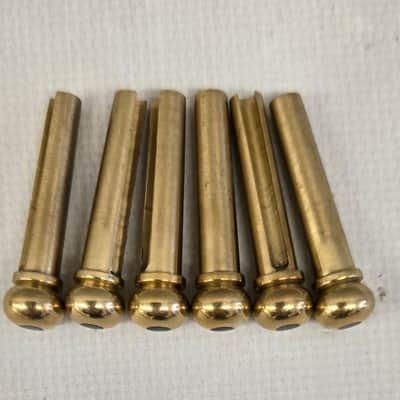 1 Set (6) Guyker Brass Pins Acoustic / Folk Guitar Bridge Pins image 3