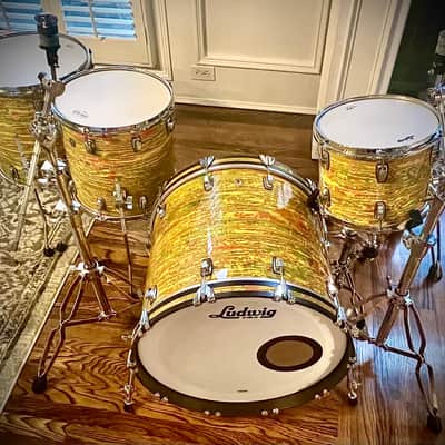 Ludwig Classic Maple 4-Piece Mod Shell Pack With 22" Bass Drum in Citrus Mod Finish image 4