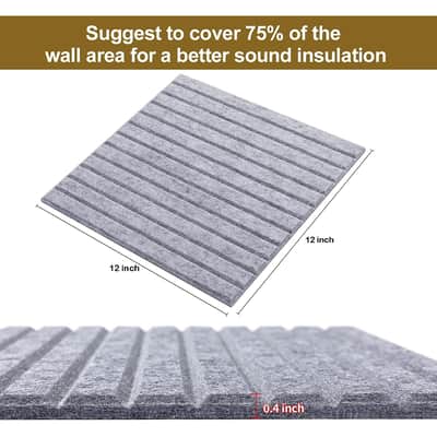 16 Pcs Pro Grade Soundproof Wall Panels,Acoustic Panels,Premium Sound Panels,Better Than Foam,Wedge Design,With Adhesive On Back,For Acoustical Treatments/Professional Studio,12×12×0.4 In(Light Grey) image 4