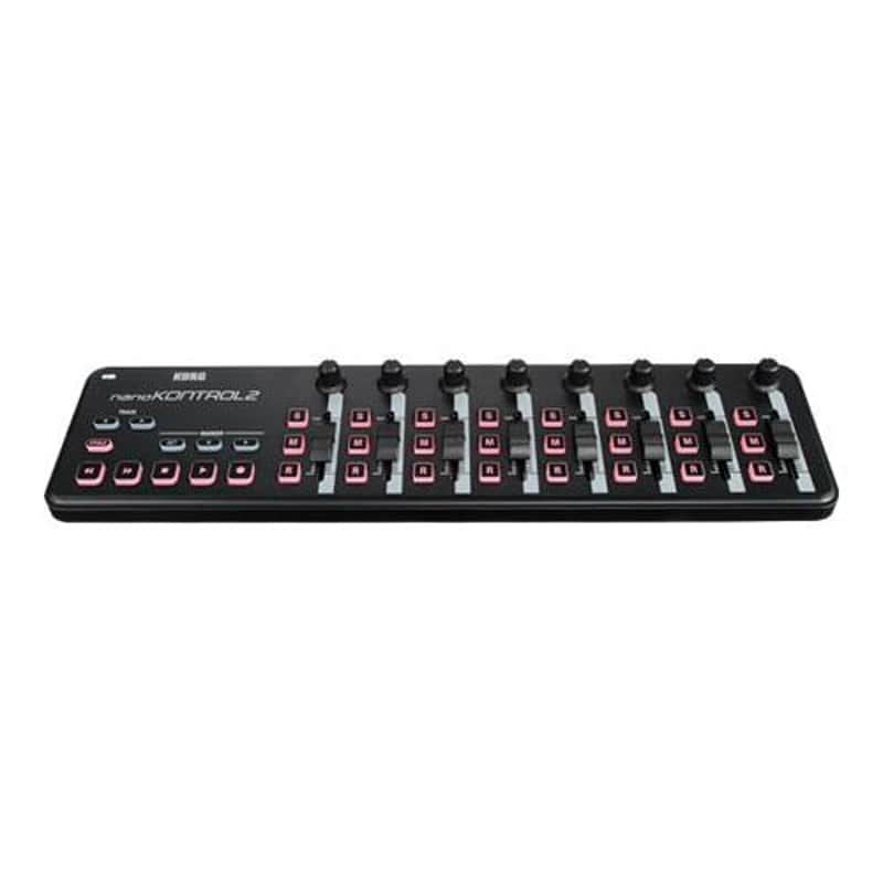 Korg NanoKONTROL2 Slim-Line USB MIDI Controller, 8 Faders, 24 Switches, 8 Knobs, Black image 1