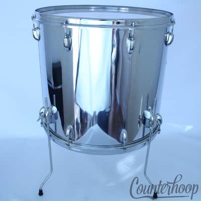 *Slingerland 20x18"Floor Tom Drum/Bass COW Chrome Over Wood Vintage 70s 3Ply USA image 5