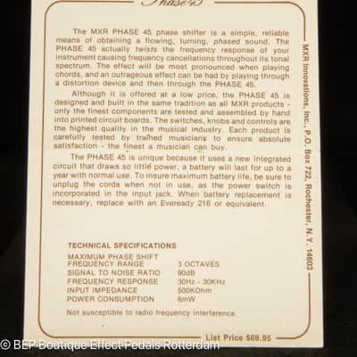 MXR Phase 45 Block Logo s/n 012264 1977 USA image 16