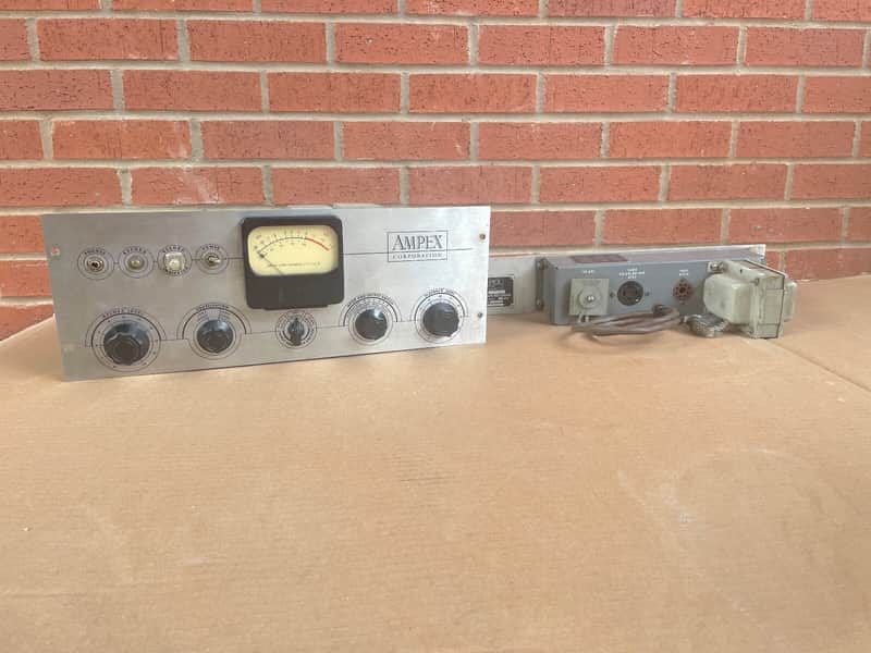 Ampex 350 Tube Mic Preamp microphone pre + 350-2U power supply PSU Vintage Rare as-is image 1