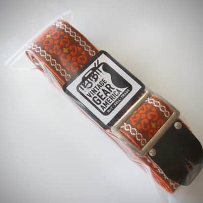 ACE Guitar Strap Unbranded Genuine Vintage Part Circa-1960s-Orange & Brown image 3