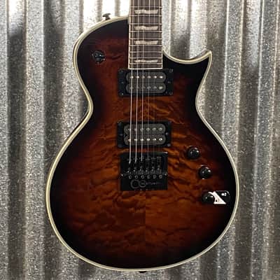 ESP LTD EC-1000 ET Evertune Quilt Top Dark Brown Sunburst Guitar & Case #1459 Used image 1