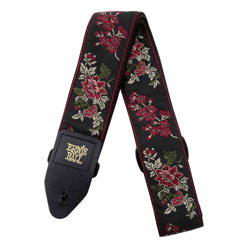 Ernie Ball Ernie Ball 2" Red Rose Jacquard Guitar Strap image 1