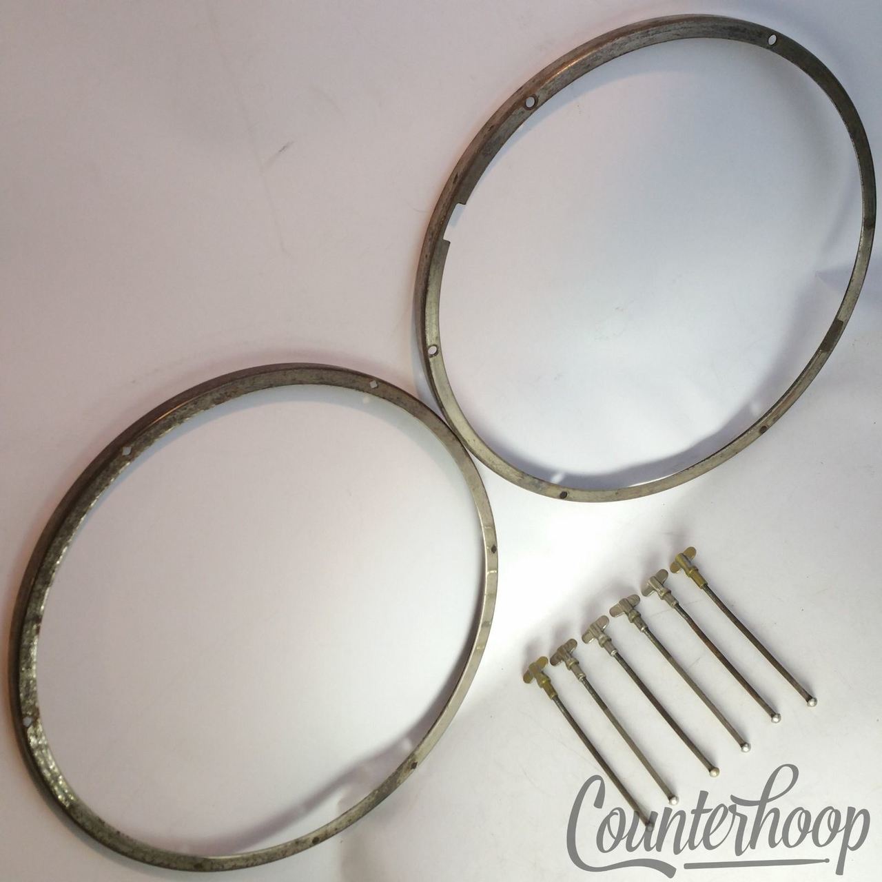 Leedy 13"6Lug Tango Snare Drum Rims/Hoops+T-Rods Batter+Resonant Vintage 10s USA — main photograph