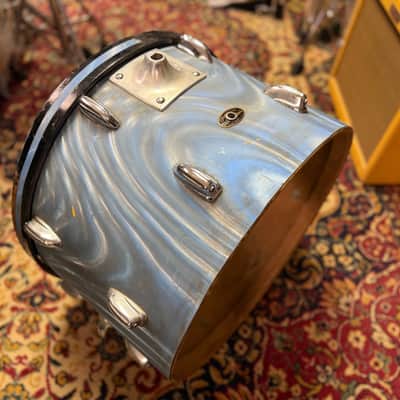 1960s Slingerland 14x20 Bass Drum Shell in Blue Satin Flame image 2