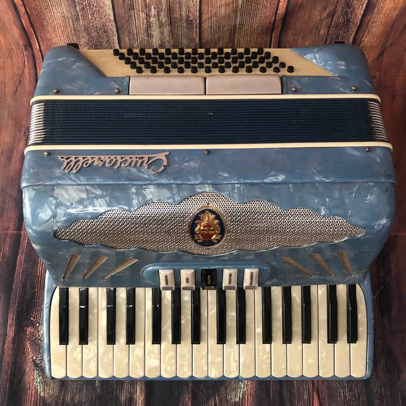 Crucianelli Sky Blue 60 Bass Vintage Accordion Made in Italy | Reverb