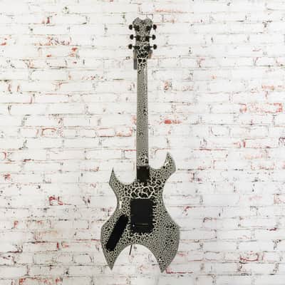 Unbranded Kit Built Warlock Style Electric Guitar Black w/ White Crackle Finish x8408 (USED) image 8