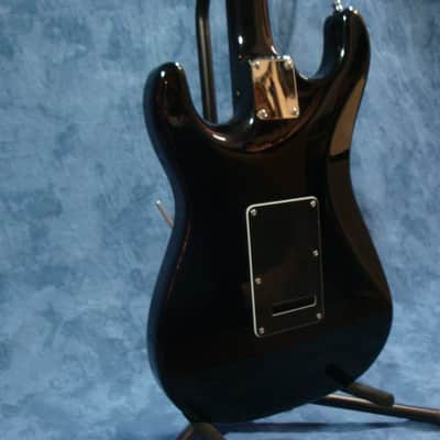 Custom Semi-Hollow Body Thin Line Strat w Lindsey Fralin Split Blade P'ups Black image 9