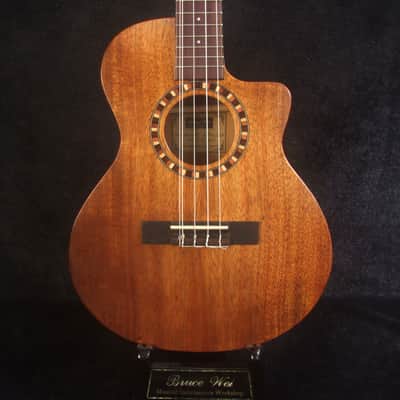Handcrafted 5 String Baritone Ukulele, Hawaiian Koa, Cutaway, Soft-bag, Bruce Wei UC19-2005 image 2