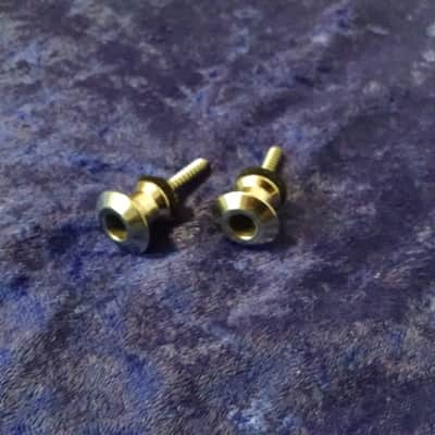 1980s Jim Dunlop strap buttons Chrome w/pads image 1