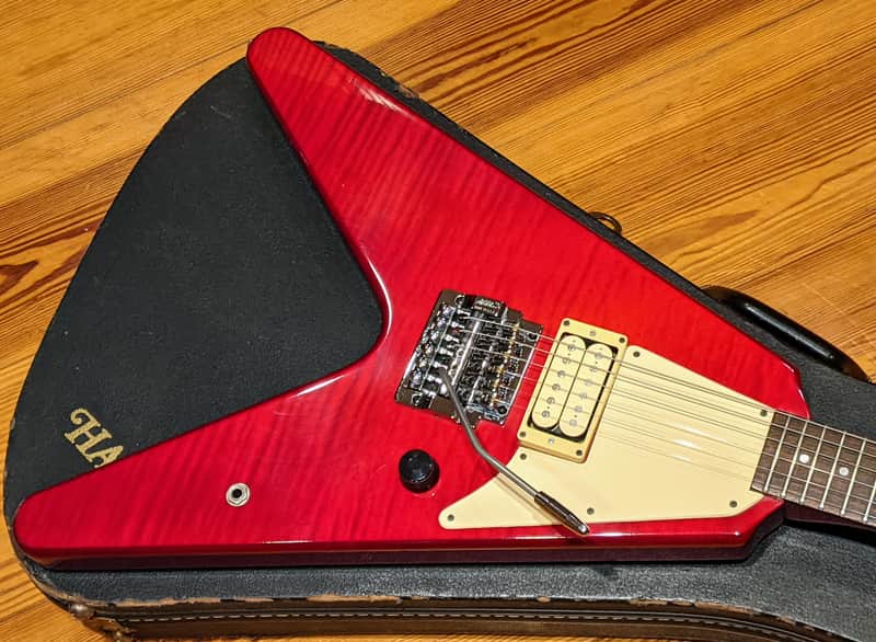 Hamer 1984 K.K. Downing Signature Flying V Vector Translucent Red Flame Top VINTAGE Guitar w/OHSC, RARE & EXC! image 1