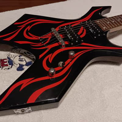 B.C. Rich Kerry King Signature Warlock - Black/Red Flame image 5
