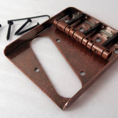 Tele ® Bridge Distressed Copper / Bronze Finish Ashtray Style String Thru or Top Load image 3