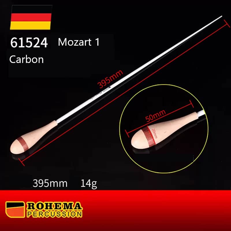 Rohema Mozart 1 Carbon Conductor Baton - Maple/Rosewood Handle, 390mm image 1