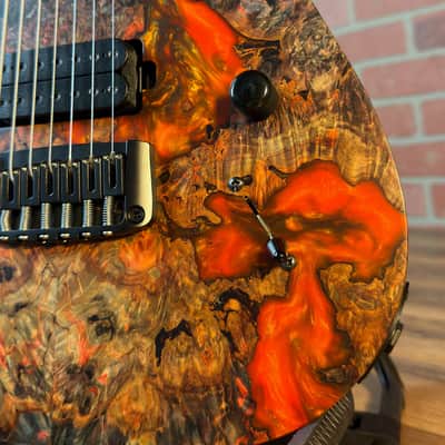 Schecter USA Custom Shop Sunset Extreme 7-string Electric Guitar - Natural Satin Stabilized Burl Top image 6
