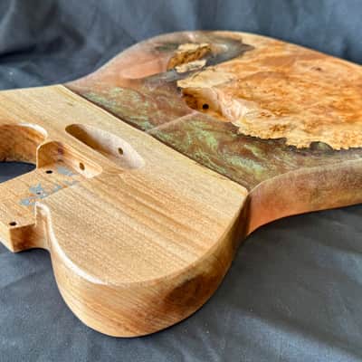 MH Customs Sunfire Tide – Maple Burl & Ember Shift Resin | Tidal Series T-Style Body 2026 - Nitrocellulose Gloss image 7