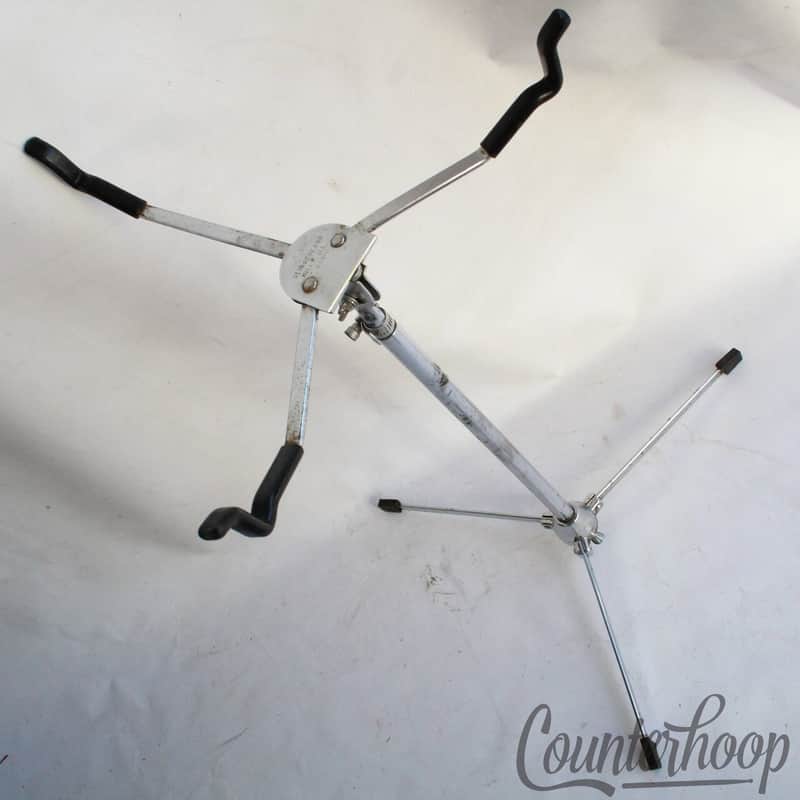 *Slingerland Snare Drum Stand Niles,ILL Top Basket+Pearl Flat-Base Tripod Chrome image 1