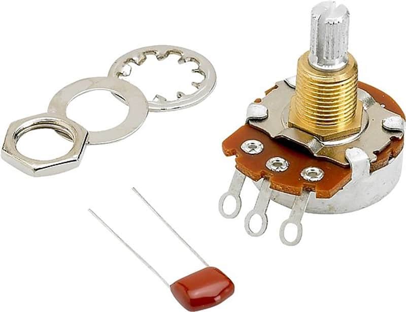 Fender 099-0834-000 500K Audio Taper Knurled Split Shaft Volume / Tone Potentiometer image 1