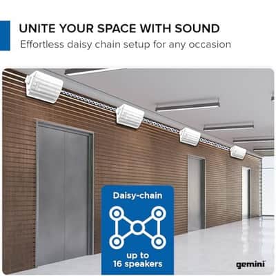 Gemini Sound GHSI Active/Passive Bluetooth Outdoor Speakers- Daisy Chain Capable, IP44, Wall Mount (Black, 100 Watts) image 3