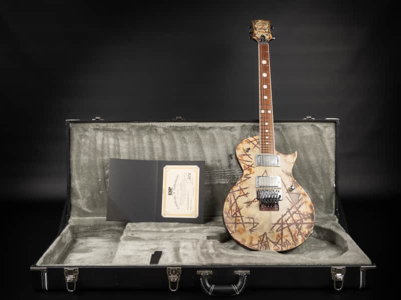 Immagine 2019 ESP E-II RZK-II Burnt Richard Z Signature - Distressed & Burnt | Japan Singlecut Rammstein Active EMG 81 Humbucker Pickups 4.19kg | CoA OHSC - 1