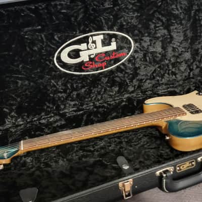 G&L Custom Shop ASAT Bluesboy 2024 - Emerald Blue Paisley image 20