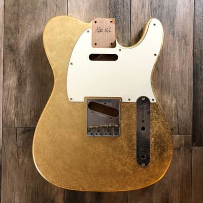 Made to Order - FRANCHIN Mars guitar body Impressionist METALLIC LEAF (Gold/Silver/Copper/Bronze texture) Basswood Poplar Telecaster-Tele-T-Style Made in Italy image 8