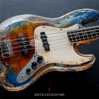 Fender Jazz Pelham Blue/Amber Paisley Bass Heavy Aged Relic (RARE) image 5