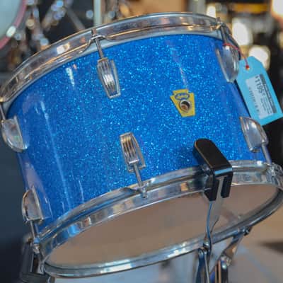 USED Ludwig 4pc Drum Kit - Transition Badge, "Blue Sparkle" image 4