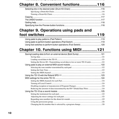 Roland TD-10 — Owners Manual User Guide Instructions — 182 Pages — USA Made image 6