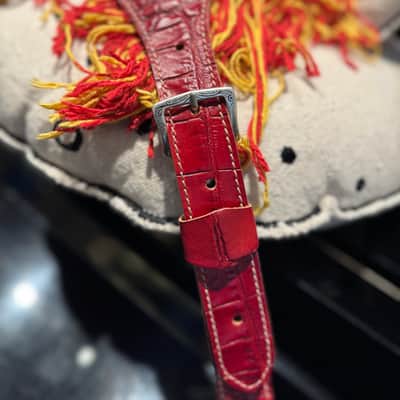 Blue Bell Straps Johnson Caiman Custom Cherry Red Exclusive for Al’s Music Factory image 3