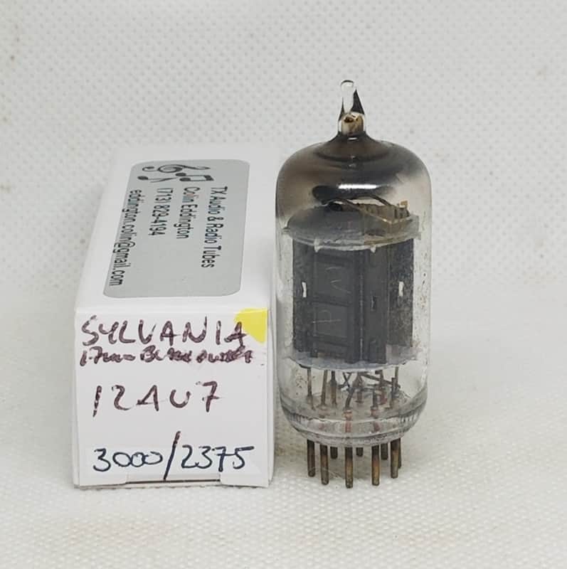 Sylvania 12AU7 Long Black Plate Balanced Single NOS 12AU7A ECC82 image 1