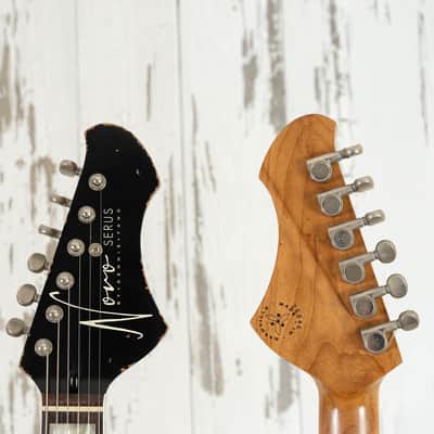 Novo Serus J - Bull Black Over '64 3-Tone Sunburst w/ Lollar Firebird Pickups image 7