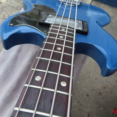 GIBSON EBO early 1970 PELHAM BLUE SLOTTED HEADSTOCK ORIGINAL refinished image 7