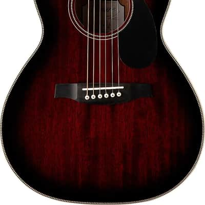 PRS SE P20E Parlor Acoustic-Electric Guitar, Solid Mahogany Top, Fire Red Burst image 2