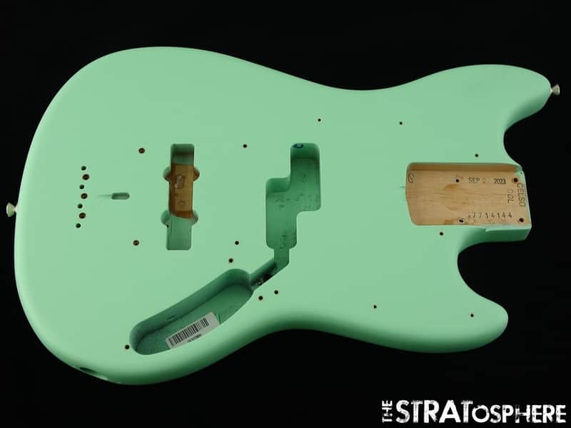 Fender American Performer Mustang Bass BODY USA Part Satin Surf Green image 1